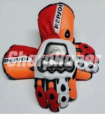 Repsol Motorcycle Motorbike Racing Leather Gloves Race Gants Racing Guantes