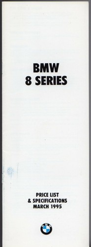Bmw series specifications - bmw, 8-series