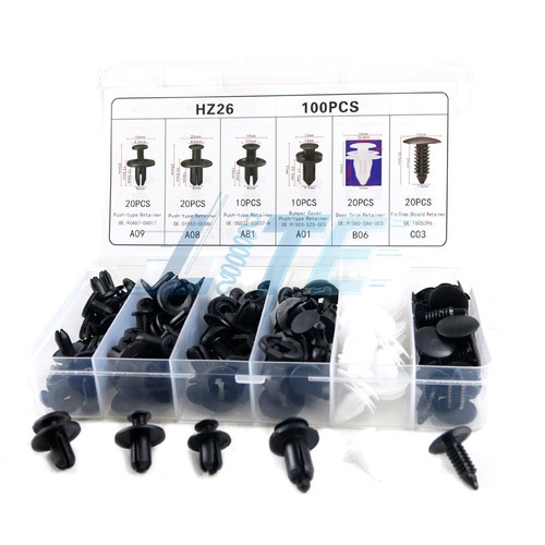 100 clips car - 100, plastic