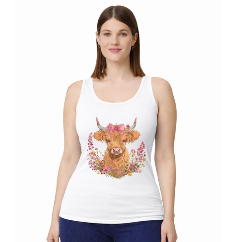 Floral highland cow womens - highland,