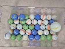 Vintage glass marbles mixed - glass,