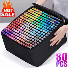 80x Marker Pens Set Copic Touch Dual Heads Art Graphic Sketching Graffiti