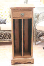 Old Charm Solid Oak CD/DVD Storage Tower Unit Takes 80 CDs or DVDs With  Draw