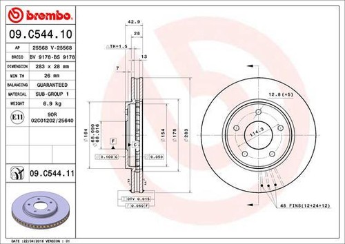 New brake disc - new,