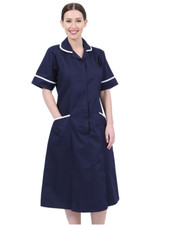 Woman Healthcare Dress Tunic Nurses Uniform Medical Therapist Long Dress-TLD