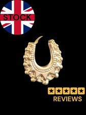 Large Gold Plated Creole Oval Earrings Bling Romany Fashion 