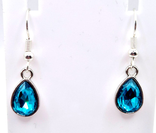 Crystal glass teardrop hook - crystal,