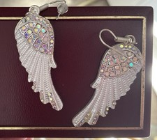 Silver ColourCrystal Butterfly Angel Wings Stud Earrings Women New