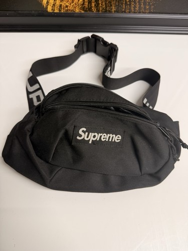 Black supreme waist bag - black,