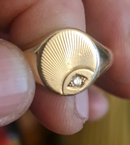 Vintage 9ct gold diamond - 9ct,