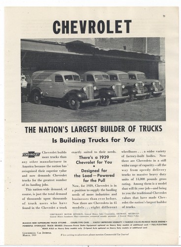 1939 chevrolet trucks - trucks, ad