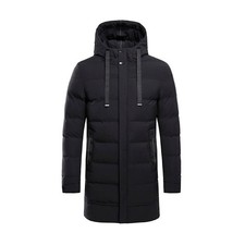 Men's Long Jacket Winter Warm Puffer Bubble Hooded Coat Quilted Padded Outwear