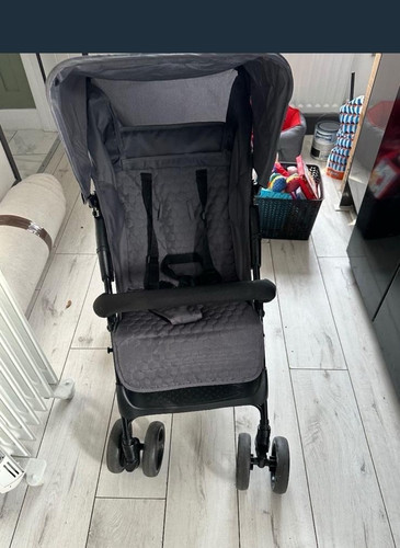 Grey black single - black, pushchair
