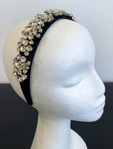 H028 black and diamante - h028,