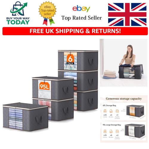 95l grey clothes storage bags - 95l,