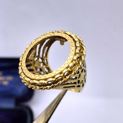 9ct gold coin mount ring - gold,