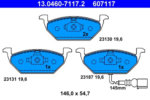 Front brake pad - front,