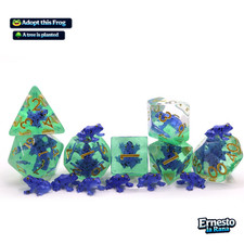 Blue Frog Dice Set RPG 7