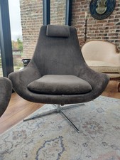 2 x MCM Velour Swivel Chairs