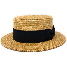 Traditional wheat straw boater - wheat,