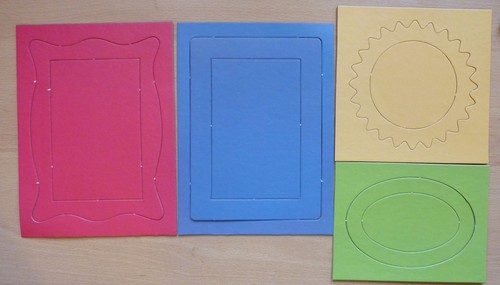 Chipboard frames blue red - frames, blue,