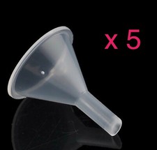 5 x SMALL PLASTIC FUNNELS 3cm