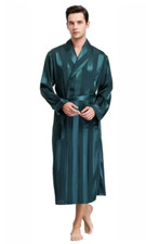 Men's summer bath Robe Long Dressing Gown Kimono Bathrobe Luxury Loungewear