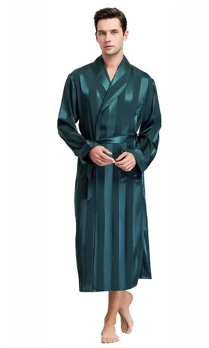 Men summer bath robe long - men's,