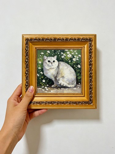Silver british cat among - cat, white