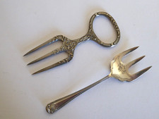 2 Vintage 3 Pronged 5" EPNS Serving Forks