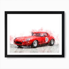 Jaguar E Type Lightweight Art Print Framed Wall Art Poster Canvas Print Picture