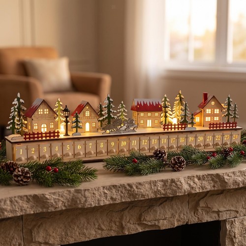 Wooden christmas village - wooden,
