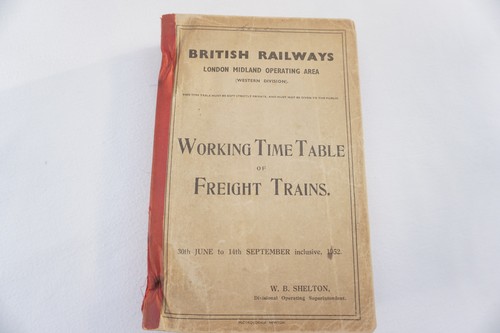 1952 railway working timetable - 1952,