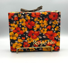 Vtg 60s Recipe File Orange Red