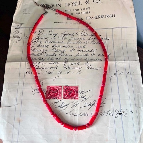 Vintage italian red coral - coral, tube