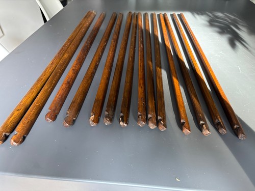 Wood stair rods and - stair, brass