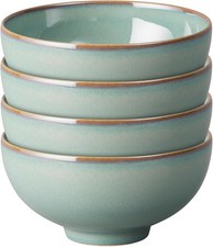 Denby - Regency Green Rice Bowls Set of 4 - Dishwasher Microwave Safe Crockery 