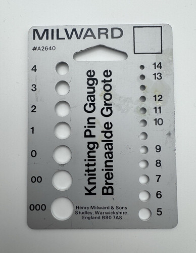 Milward knitting pin gauge - milward,