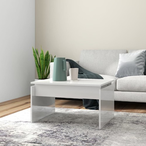 Coffee table high gloss white - high,