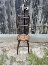 Antique Victorian Correction Chair Child’s Cane Seat Turned Spindles museum 