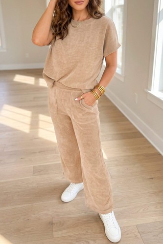 Beige ribbed short - beige, sleeve