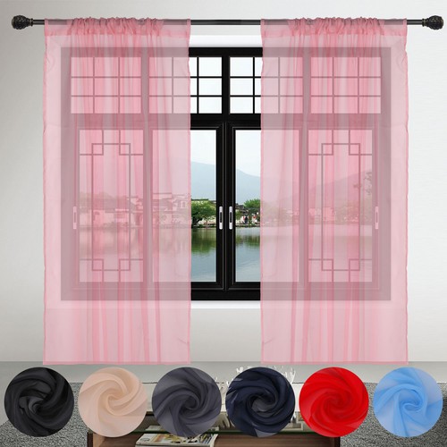 Plain voile net curtains sheer - net,