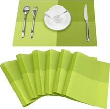 Time to Sparkle Set of 6 Vinyl Woven Placemats Place Mats Non slip Table Mats W