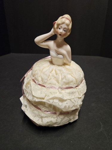 Vintage porcelain half doll - porcelain,
