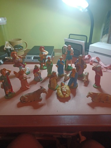 Vintage italian nativity set - nativity,