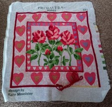 KATE MAWDSLEY Primavera roses tapestry design. part complete
