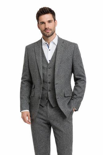Grey donegal tweed suit - suit, 3