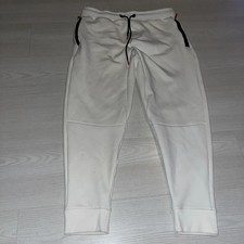 Zara Trousers Women's Large White Pleated Drawstring Waist Tapered Leg Outdoor