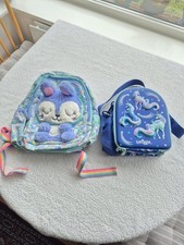 Smiggle Backpack Fluffy Rabbit & Smiggle Unicorn Lunchbag Bundle 
