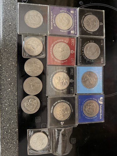 British commemorative crowns - british,